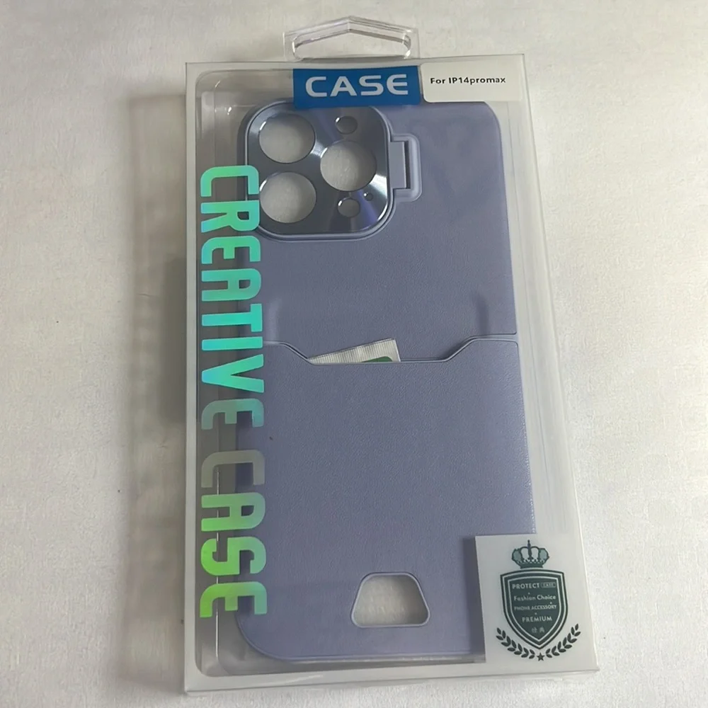 HPHRE for iPhone 14 Pro Max Case with Card Holder and Metal Stand,